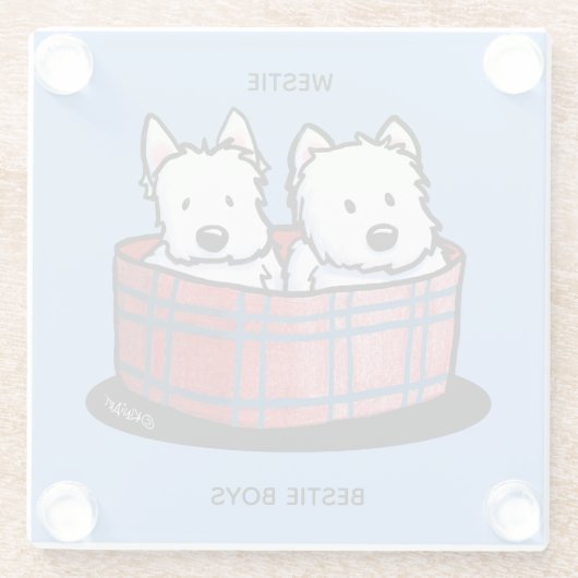 KiniArt Westie Besties Glasuntersetzer (Rückseite)