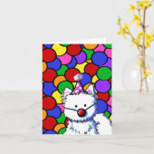KiniArt Westie Birthday Card Karte (Gelbe Blume)