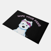 KiniArt Westie Blossom Fußmatte (Schrägansicht)