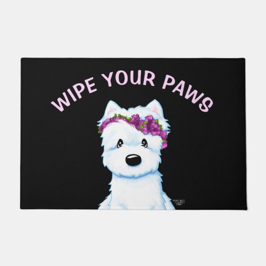 KiniArt Westie Blossom Fußmatte (Vorderseite)