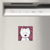 KiniArt Westie Blumenbilder Magnet (In Situ (Geschirrspüler))