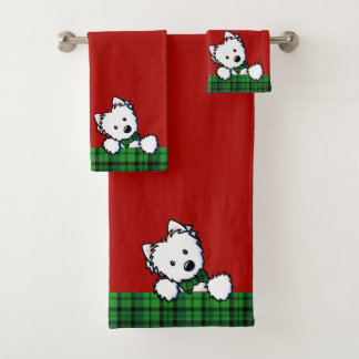 KiniArt Westie Boy Weihnachten Badhandtuch Set
