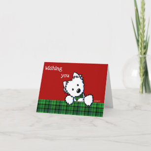 KiniArt Westie Boy Weihnachtskarte Feiertagskarte