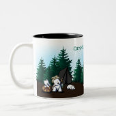 KiniArt Westie Camping Zweifarbige Tasse (Links)