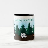 KiniArt Westie Camping Zweifarbige Tasse (Mittel)