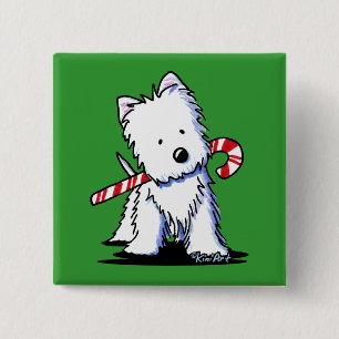 KiniArt Westie Candy Cane Süsse Button