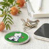 KiniArt Westie Candy Cane Süsse Schlüsselkette Schlüsselanhänger (Seite)