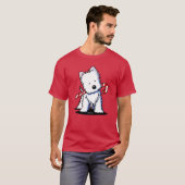 KiniArt Westie Candy Cane Süsse T-Shirt (Vorne ganz)