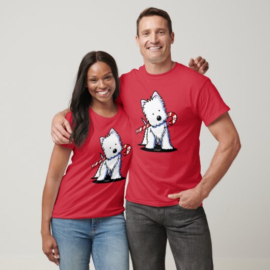 KiniArt Westie Candy Cane Süsse T-Shirt (Unisex)