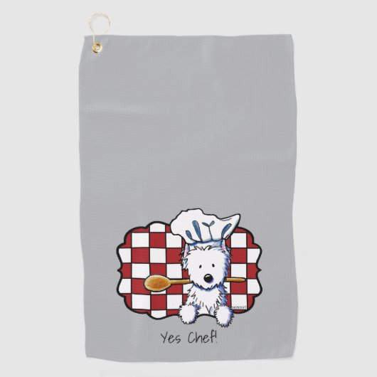 KiniArt Westie Chef Golfhandtuch (Vorderseite)