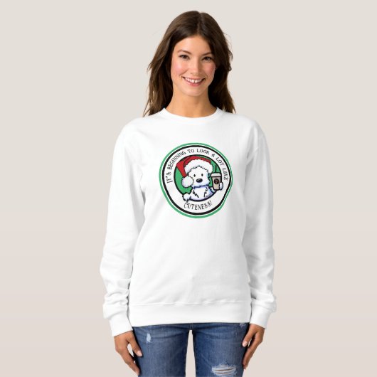 KiniArt Westie Christmas Kaffee Sweatshirt (Vorne ganz)