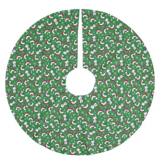 KiniArt Westie Christmas Tree Skirt Polyester Weihnachtsbaumdecke (Vorderseite)