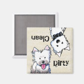 KiniArt Westie Clean Dirty Geschirrspüler Magnet (Vorderseite/Rückseite)