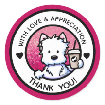 KiniArt Westie Danke Stickers