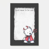 KiniArt Westie Devil Post-It Notes Klebezettel (Vorderseite)