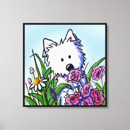 KiniArt Westie Dog Garden Helper Leinwanddruck