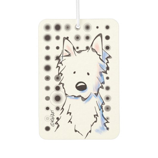 KiniArt Westie Dots Autolufterfrischer (Vorderseite)