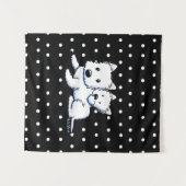 KiniArt Westie Duo-Tapisserie Wandteppich (Vorderseite (Horizontal))