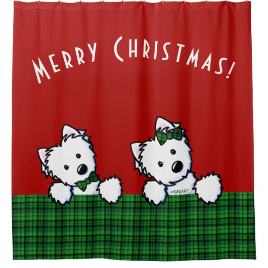 KiniArt Westie Duschvorhang (Vorderseite)