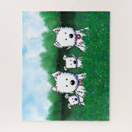 KiniArt Westie Familien Notizkarte Puzzle