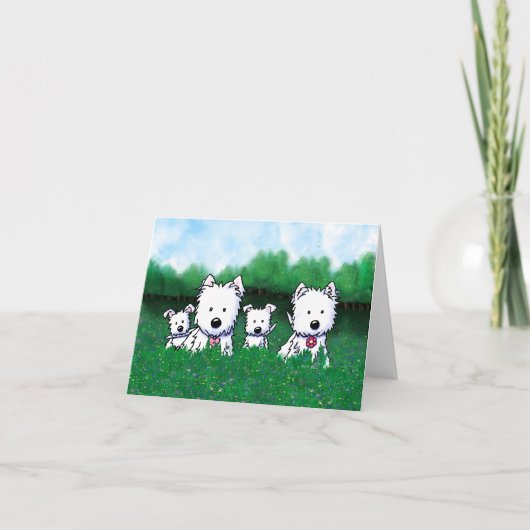 KiniArt Westie Family Note Card Dankeskarte (Vorderseite)