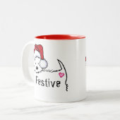 KiniArt Westie Festliche Weihnachtsfeier Tasse (Vorderseite Links)