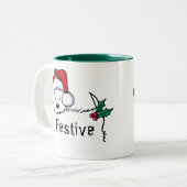 KiniArt Westie Festliche Weihnachtsfeier Tasse (Vorderseite Links)