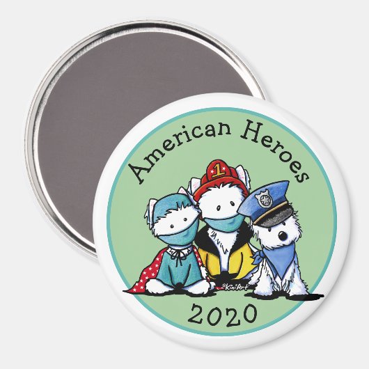 KiniArt Westie First Responder Magnet (Vorderseite/Rückseite)