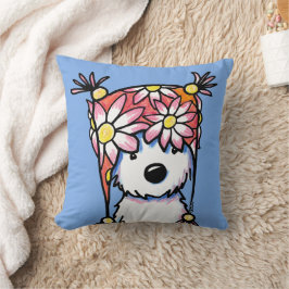 KiniArt Westie Floral Hat Kissen