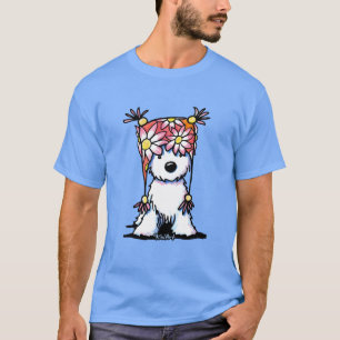KiniArt Westie Floral Hat T-Shirt