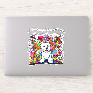 KiniArt Westie Fröhlicher Garten Aufkleber