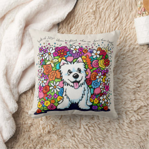 KiniArt Westie Fröhlicher Garten Kissen