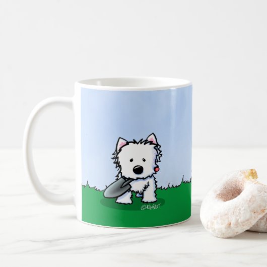 KiniArt Westie Garden Helper Dog Kaffeetasse (Mit Donut)