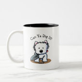 KiniArt Westie Garden Helper Dog Zweifarbige Tasse (Links)