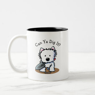 KiniArt Westie Garden Helper Dog Zweifarbige Tasse