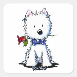 KiniArt Westie Gent Quadratischer Aufkleber