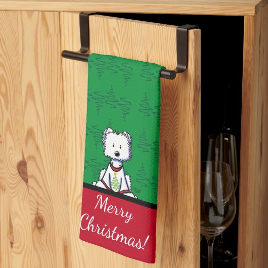 KiniArt Westie Geschirrtuch (Drittel gefaltet)