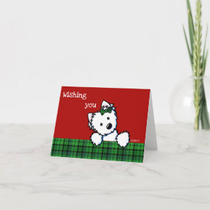 KiniArt Westie Girl Weihnachtskarte Feiertagskarte