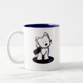 KiniArt Westie Groomer Zweifarbige Tasse (Links)