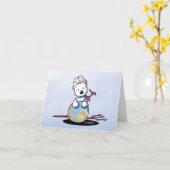 KiniArt Westie Gruß Karte (Gelbe Blume)