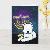 KiniArt Westie Hanukkah Menorah Card Karte (Gelbe Blume)