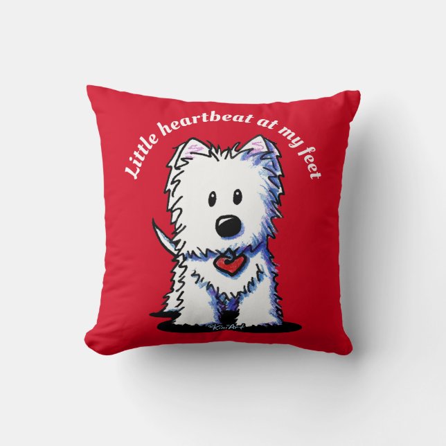 KiniArt Westie Heartbeat Kissen (Vorderseite)