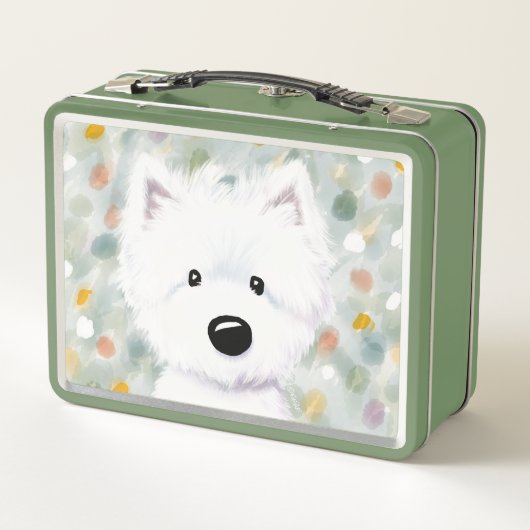 KiniArt Westie Impression Metal Lunch Box (Rückseite)
