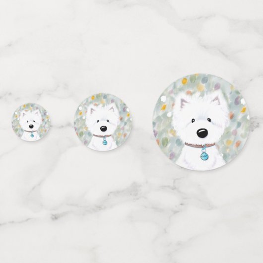KiniArt Westie Impressions Confetti Konfetti (Vorderseiten)