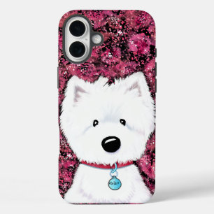 KiniArt Westie Impressions Floral iPhone 16 Plus Hülle