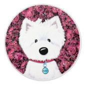KiniArt Westie Impressions Floral Keramikknauf (Vorderseite)