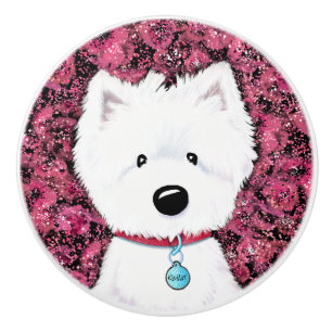 KiniArt Westie Impressions Floral Keramikknauf