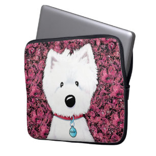KiniArt Westie Impressions Floral Laptopschutzhülle