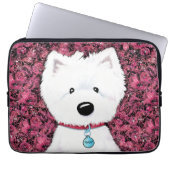 KiniArt Westie Impressions Floral Laptopschutzhülle (Vorderseite)