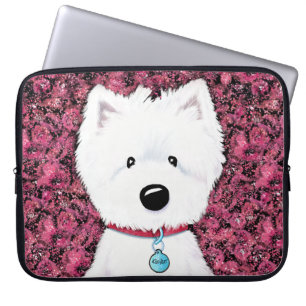 KiniArt Westie Impressions Floral Laptopschutzhülle